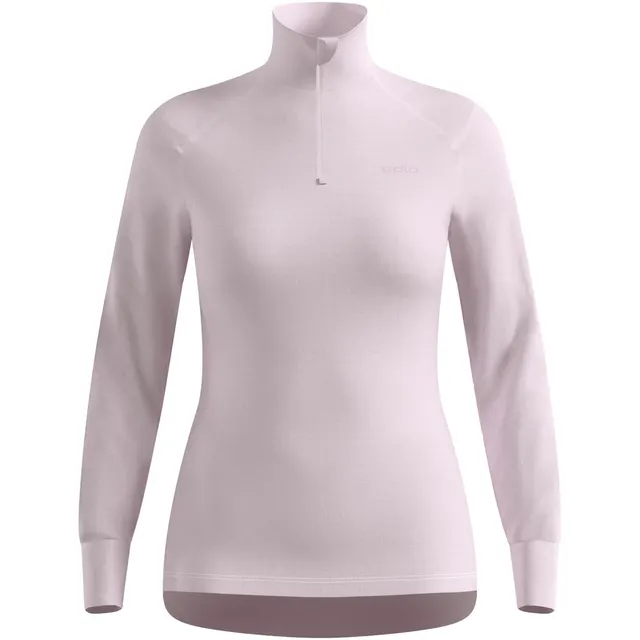 Koszulka termoaktywna z długim rękawem damska Odlo ACTIVE WARM BL TOP turtle neck l/s half zip różowa S