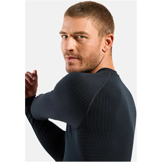 Koszulka termoaktywna z długim rękawem męska Odlo PERFORMANCE WARM BL TOP crew neck l/s czarna M