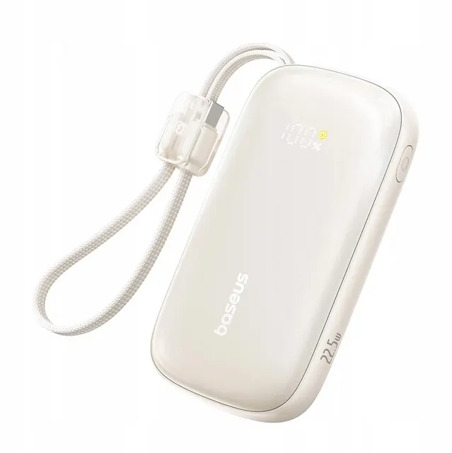 Powerbank Baseus EnerFill FC21 10000 mAh 22 5 W USB-A USB-C tytanowy z odłączanym kablem Lightning