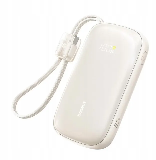 Powerbank Baseus EnerFill FC21 20000 mAh 22 5 W USB-A USB-C srebrny z odłączanym kablem Lightning