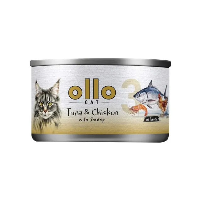 Ollo Tuna & Chicken with Shrimp in Broth Nr 3 70g