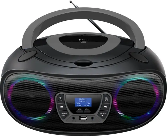 Radio CD Denver TDB-212GR DAB+ DAB FM AUX USB Bluetooth CD Black Grey
