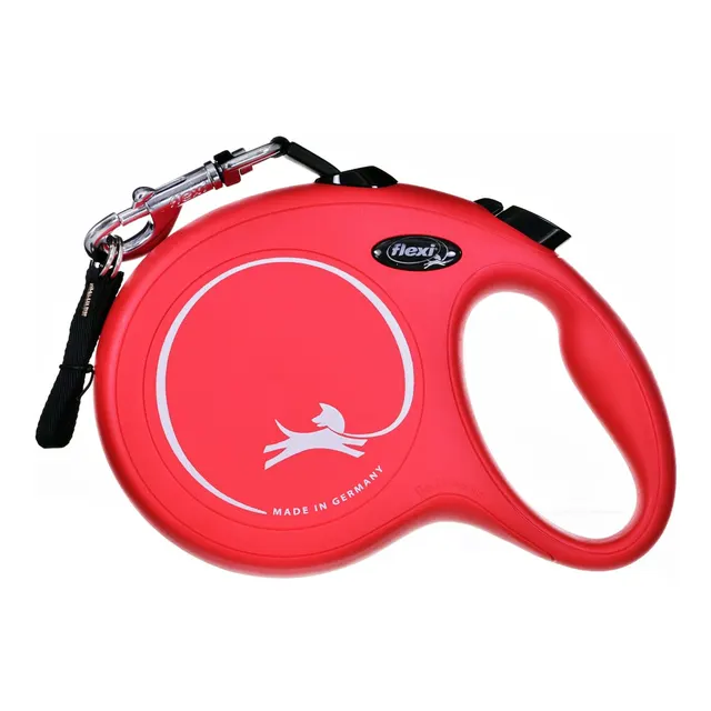 Smycz flexi automatyczna New Classic L taśma 8 m - dla psa do 50 kg kolor czerwony
