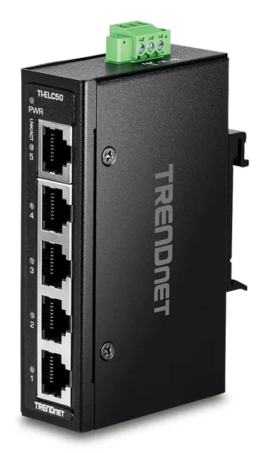 Trendnet TI-ELC50 przełącznik sieciowy Nie zarządzany Fast Ethernet (10/100) Czarny