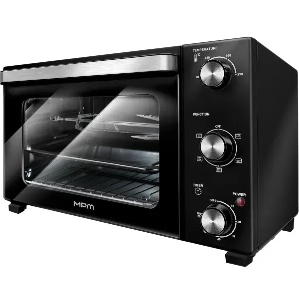 Piekarnik elektryczny MPM MPE-17/T czarny poj. 48L wym. 61 1x46 2x40 3 cm rożen obrotowy
