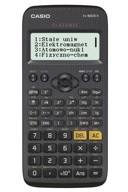 CASIO KALKULATOR NAUKOWY FX 82CEX CZARNY 12 CYFROWY WYŚWIETLACZ