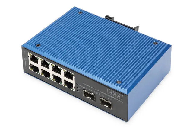 Industrial 8+2-Port Fast Ethernet PoE Switch 8 Port PoE FE RJ45 2 GE SFP Ports