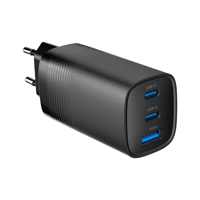GEMBIRD SZYBKA ŁADOWARKA USB POWER DELIVERY USB TYPU C 3X USB 65 W GAN CZARNA
