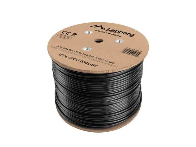 Kabel F/UTP Lanberg LCF6-30CU-0305-BK (F/UTP RJ45 - F/UTP RJ45 ; FTP; 305m; kat. 6; kolor czarny)