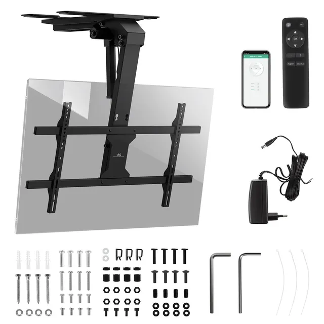 MACLEAN UCHWYT ELEKTRYCZNY DO TV SUFITOWY OBSŁUGA TUYA MAX. VESA 800X400 DLA TV 43-86 MAX. 45KG MC-110 T