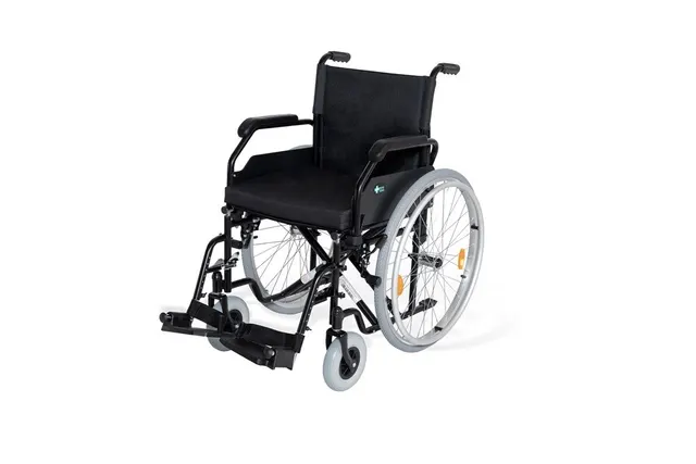 Stalowy wózek inwalidzki RF-1/42/PU/CZA-624/PU, siedzisko 42 cm, koła pełne