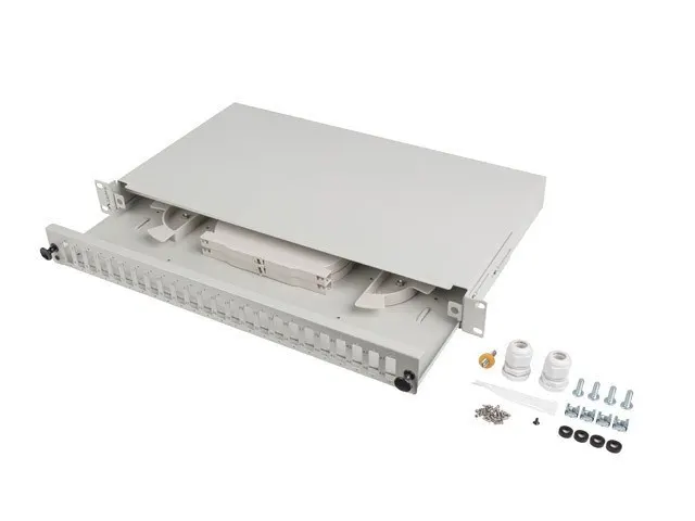 Przełącznica światłowodowa LANBERG 24xSC duplex / 24xLC quad RACK 19 1U szara + akcesoria