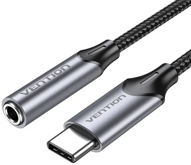 Przejściówka audio Vention USB-C do gniazda słuchawkowego 3 5 mm z adapterem DAC ze stopu aluminium 1m