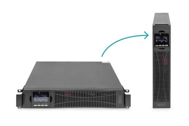 Zasilacz awaryjny UPS Online Rack 19 10kVA/10kW 2U USB RS232 bez baterii (bat. DN-170108) GŁ.620mm