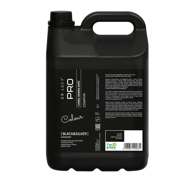 Szampon poprawiający kolor dla psów o czarnej i srebrnej sierści Dr Lucy Pro Black&Silver - 5 l