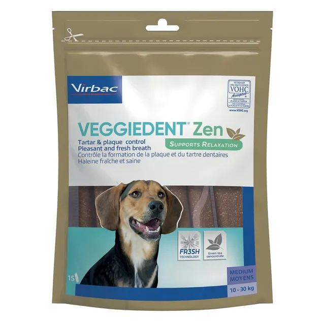 VIRBAC VEGGIEDENT ZEN M Dentystycznych Łagodzenie Stresu M 15 gryzaków