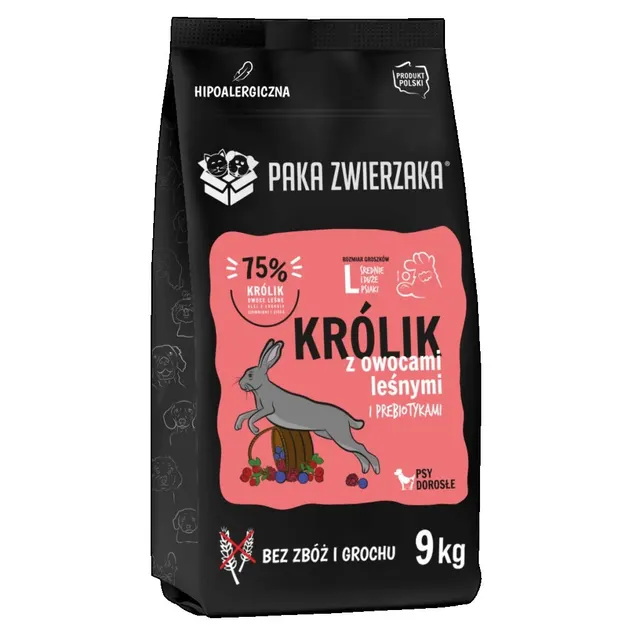 Paka Zwierzaka Królik z owocami leśnymi „L” 9kg