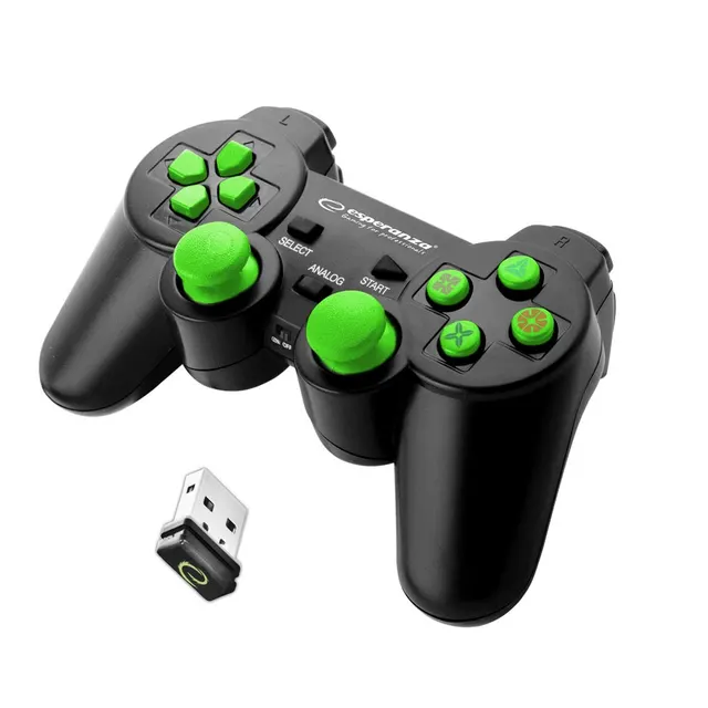 Gamepad bezprzewodowy Esperanza GLADIATOR EGG108G (PC PS3; kolor czarny)