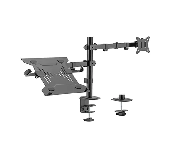 GEMBIRD BIURKOWE REGULOWANE RAMIĘ/UCHWYT Z RAMIENIEM NA MONITOR I PODSTAWKĄ NA NOTEBOOKA 17-32 100X100MM DO 9KG