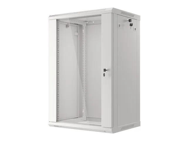 Szafa rack Lanberg WF01-6418-10S (18U; 901mm / 600mm / 450 mm; wisząca; Szklane; 19''; kolor szary)
