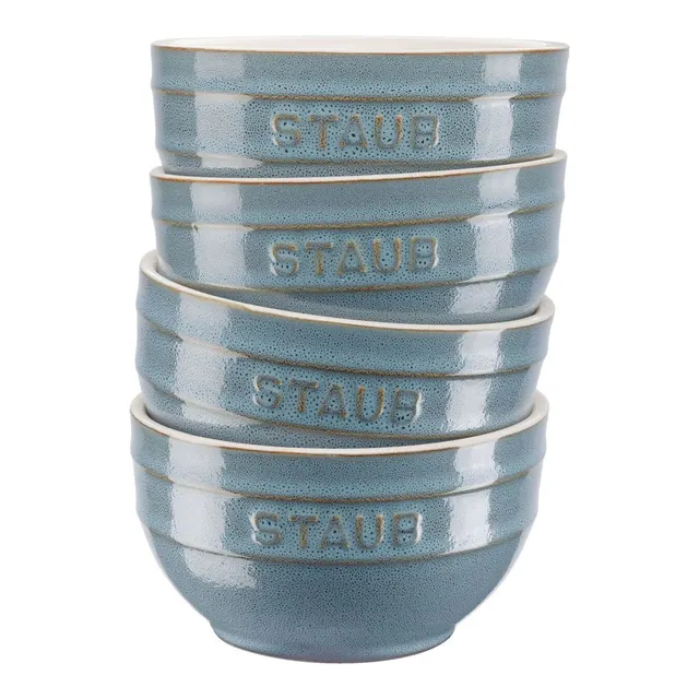 Staub Ceramique Zestaw misek 0 7 l Okrągły Ceramika Turkusowy 4 szt.