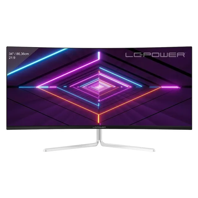 LC-Power LC-M34-UWQHD-100-C-V3 monitor komputerowy 86 4 cm (34 ) 3440 x 1440 px UltraWide Quad HD LCD Biały