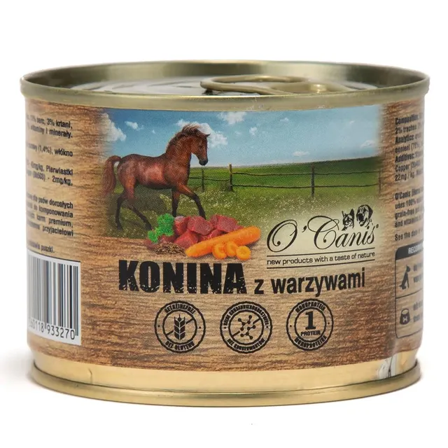 O'Canis konserwa Konina z warzywami i siemieniem dla psa 200g