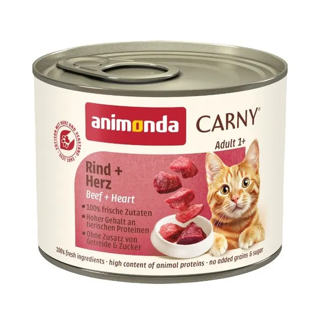 ANIMONDA Carny Adult wołowina i serca - mokra karma dla kota - 200g