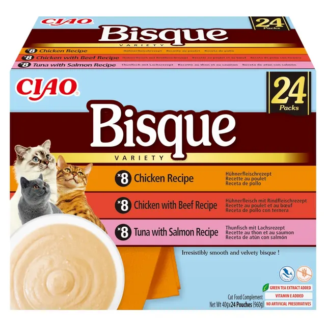 INABA CAT CIAO BISQUE CHICKEN B EEF FISH 24x40g