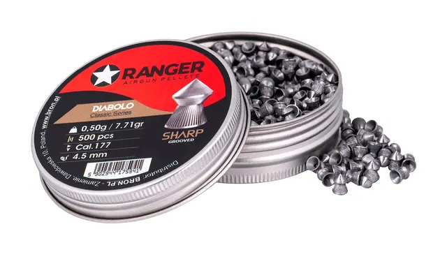 Śrut 4 5 mm RANGER Diabolo Classic Sharp Grooved szpic molet. 500 szt. 0 50 g