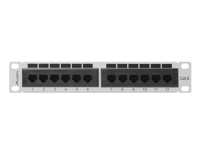 Patch panel Lanberg PPU6-9012-S (1U; 10 ; kat. 6; UTP; 12xRJ-45)