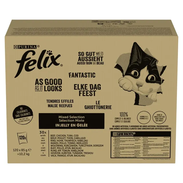 PURINA Felix MIX Smaków - mokra karma dla kota - 120x85 g