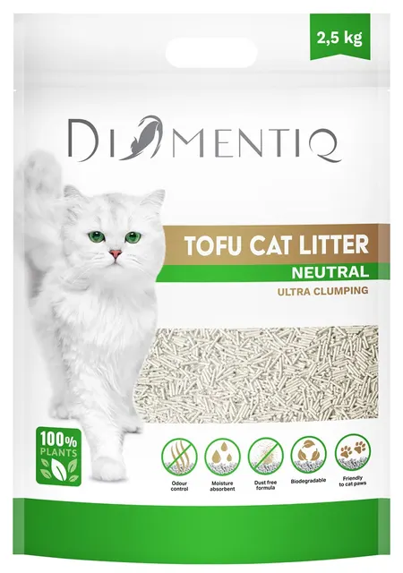 DIAMENTIQ Żwirek Tofu zbrylający 2 5 kg NATURALNY