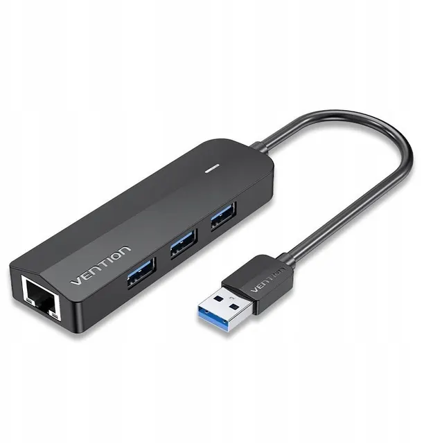 Hub 5w1 Vention USB 3.0 z adapterem Gigabit Ethernet