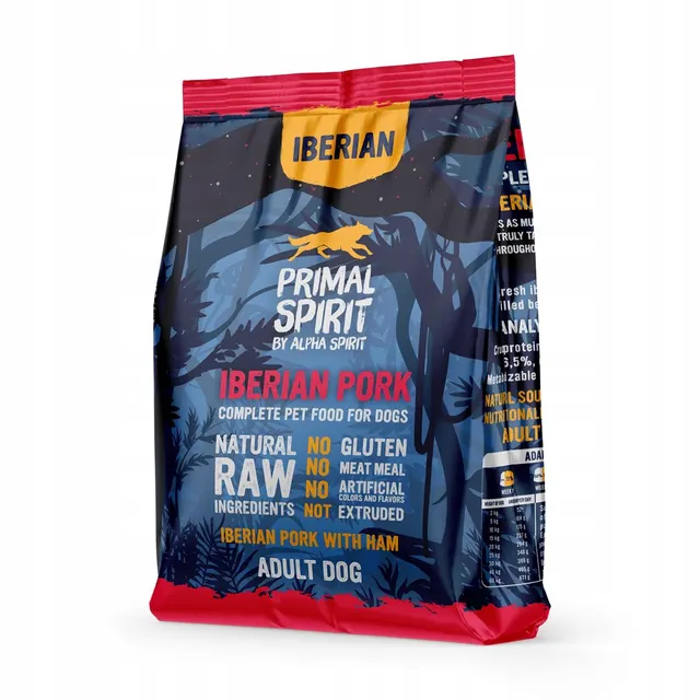 Primal Spirit Iberian 70% wieprz/szynka dla psa 1kg