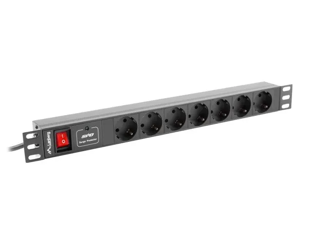 Listwa RACK zasilająca Lanberg PDU-07F-0200-IEC-BK (7 x UTE; 10 A; 2m; kolor czarny)