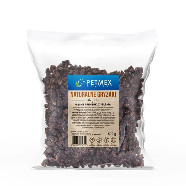 PETMEX Trenerki mięsne z jelenia 500g