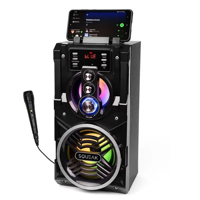 SQUEAK BEATBOXER BLUETOOTH 5.1 SPEAKER - GŁOŚNIK BLUETOOTH Z KARAOKE RADIO FM MICROSD AUX I USB SQ1000