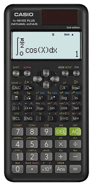 CASIO KALKULATOR NAUKOWY FX 991ES PLUS 2 CZARNY 12 CYFROWY WYŚWIETLACZ