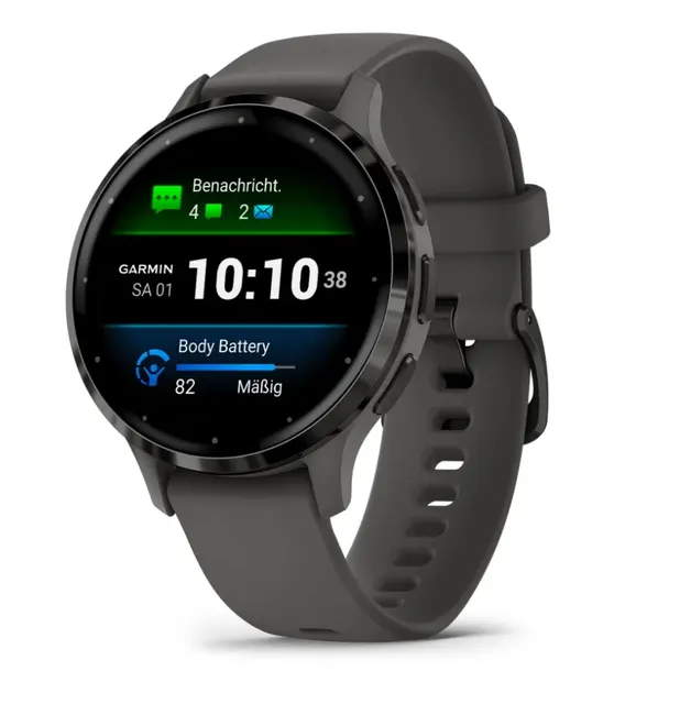 Garmin Venu 3S 3 05 cm (1.2 ) AMOLED 41 mm Cyfrowy 390 x 390 px Ekran dotykowy Szary Wi-Fi GPS