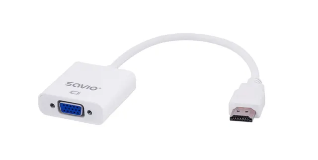 Adapter SAVIO CL-27/B (HDMI M - D-Sub (VGA) F; 0 10m; kolor biały)