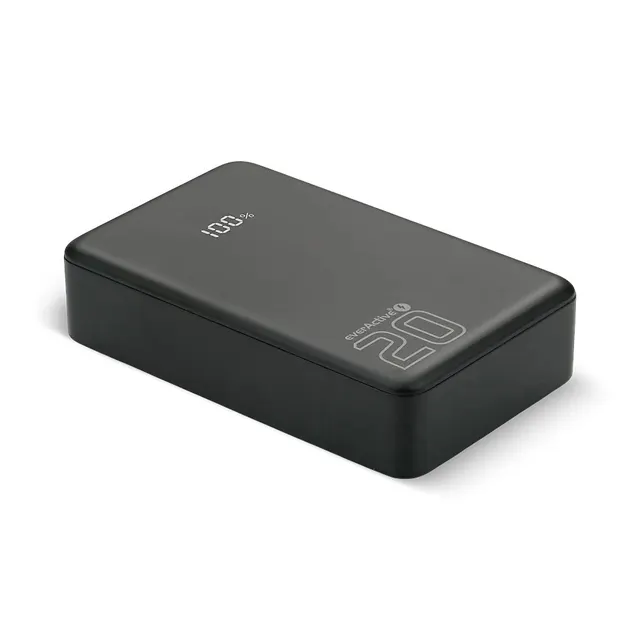 EVERACTIVE POWERBANK 20 000MAH 1X USB 2X USB-C 20W QC4+ WYŚWIETLACZ LCD CZARNY EB-22QB