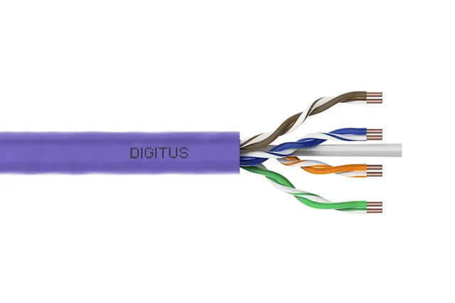 Digitus Kabel instalacyjny kat.6 U/UTP Dca-s2 d2 a1 AWG 23/1 LSOH 100m fioletowy karton