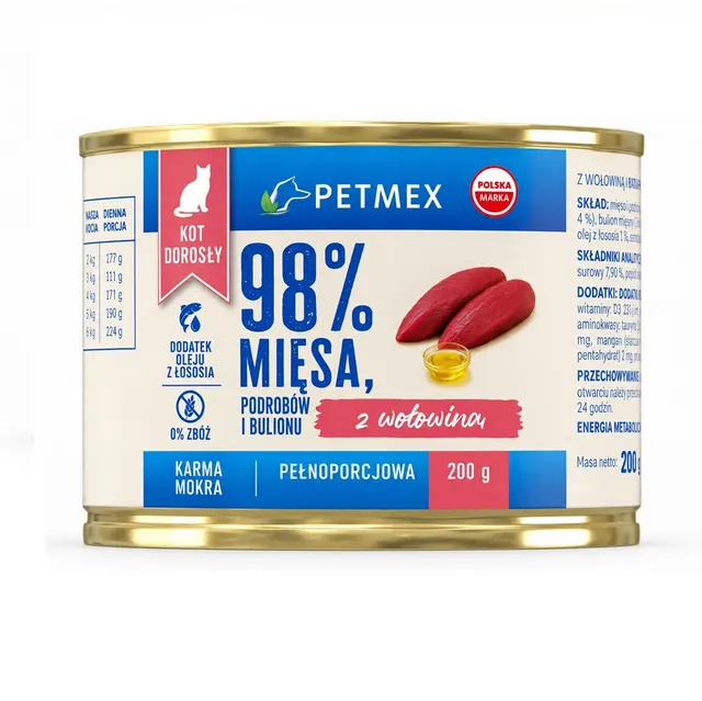 Petmex z wołowiną dla kotów dorosłych 200g