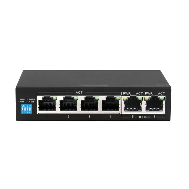 Extralink Switch PoE KRIOS 4x Gigabit PoE/PoE+ 2x RJ45 Uplink Gigabit 60W