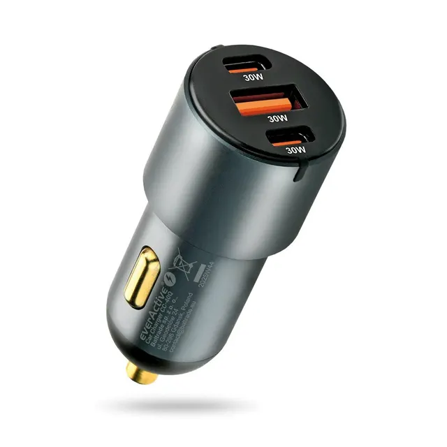 EVERACTIVE ŁADOWARKA SAMOCHODOWA 1 X USB QC3.0 2X USB-C PD 60W CZARNA CC-40Q