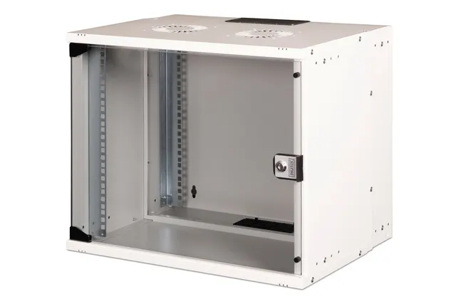 Szafa sieciowa wisząca 19 9U SOHO PRO 460 x 540 x 400 mm drzwi szyba szary niezłożona 60kg