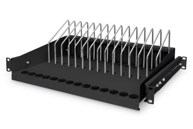 Półka 19 4 5U 340mm wysuwana na tablety laptopy smartfony RAL 9005