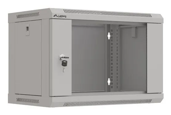 LANBERG SZAFA INSTALACYJNA RACK WISZĄCA 19 6U 540X350 SZARA DRZWI PRZESZKLONE (FLAT PACK)