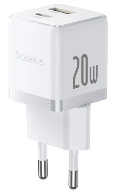 Ładowarka sieciowa Baseus Palm 20W USB-C USB-A - biała